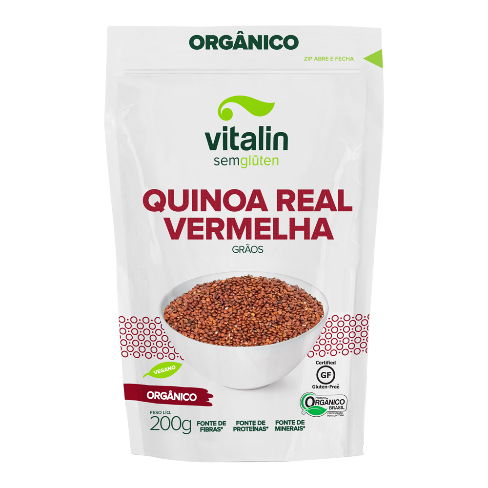 Quinoa Grao Vermelha Organica S/Gluten 200g Vitalin