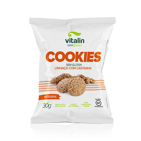 Cookie Linhaca Dourada C/ Castanhas Integral S/Gluten Vitalin