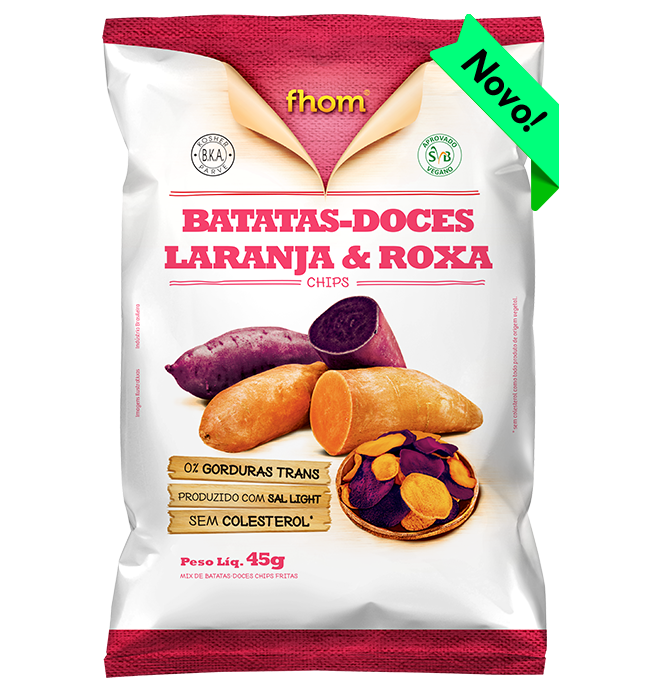 Batata Doce Laranja / Roxa Chips Fhom 45G