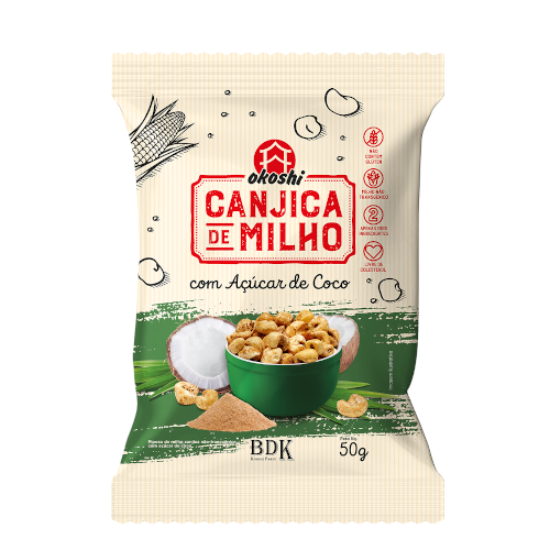Pipoca Canjica com Acucar de Coco 50G Hikage