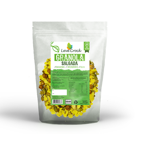 Granola Low Carb Salgada Oliva e Paprica 200g Leve Crock