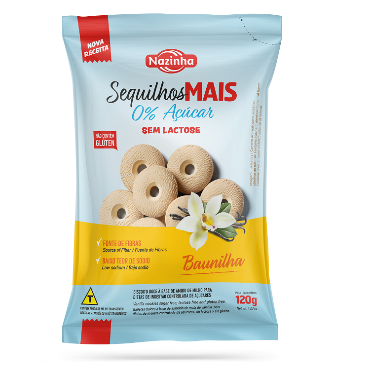 Sequilho Mais Zero Acucar Baunilha 120g