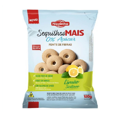 Sequilhos Mais Zero Acucar Limao Siciliano 120g