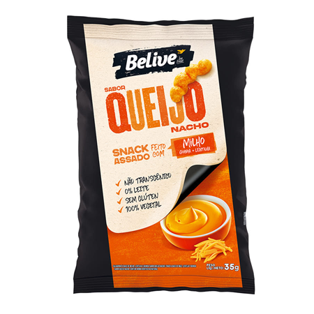 Snacks de Milho Belive Queijo Nacho 35G