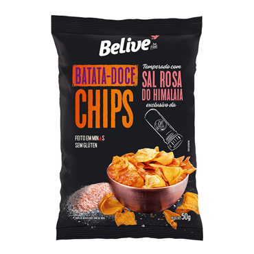 Mandioca Chips Belive Sal Rosa do Himalaia 50G