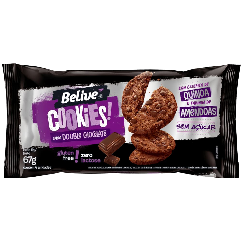 Cookies Double Chocolate Zero 67g Belive