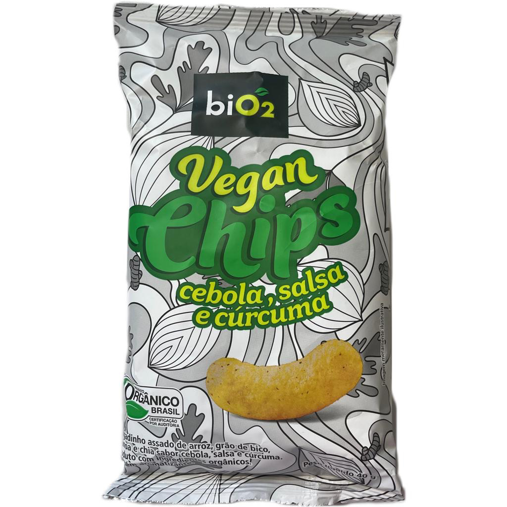 Bio2 Vegan Chips Cebola, Salsa E Curcuma 40G