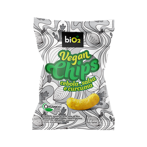 Bio2 Vegan Chips Cebola, Salsa E Curcuma 40G