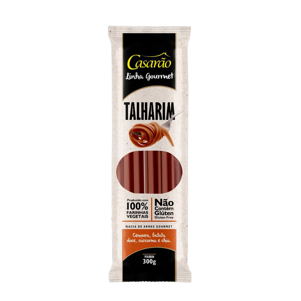 Massa Gourmet Talharim C/ Cenoura, Batata Doce, Curcuma e Chia 300G  Casarao