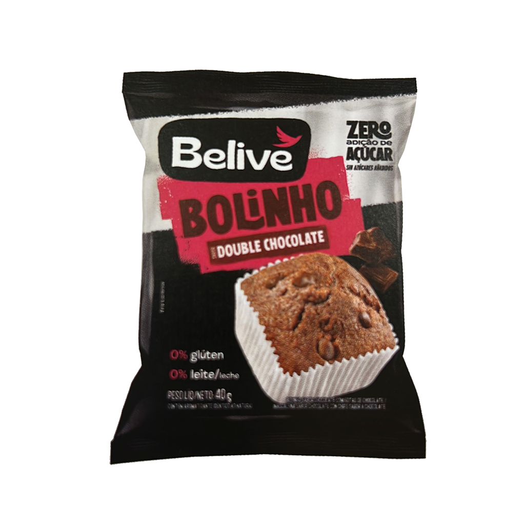 Bolinho Double Chocolate Zero Acucar 40g Belive