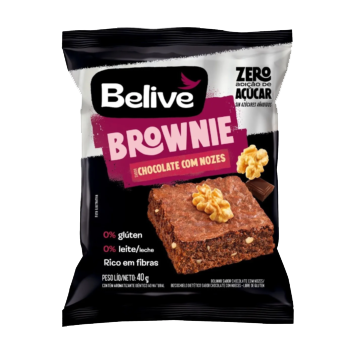Brownie Chocolate C/ Nozes Zero Acucar 40G Belive