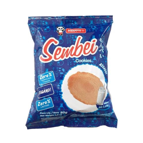 Cookie Sembei Vegano Sabor Leite/Zero Lactose 80g