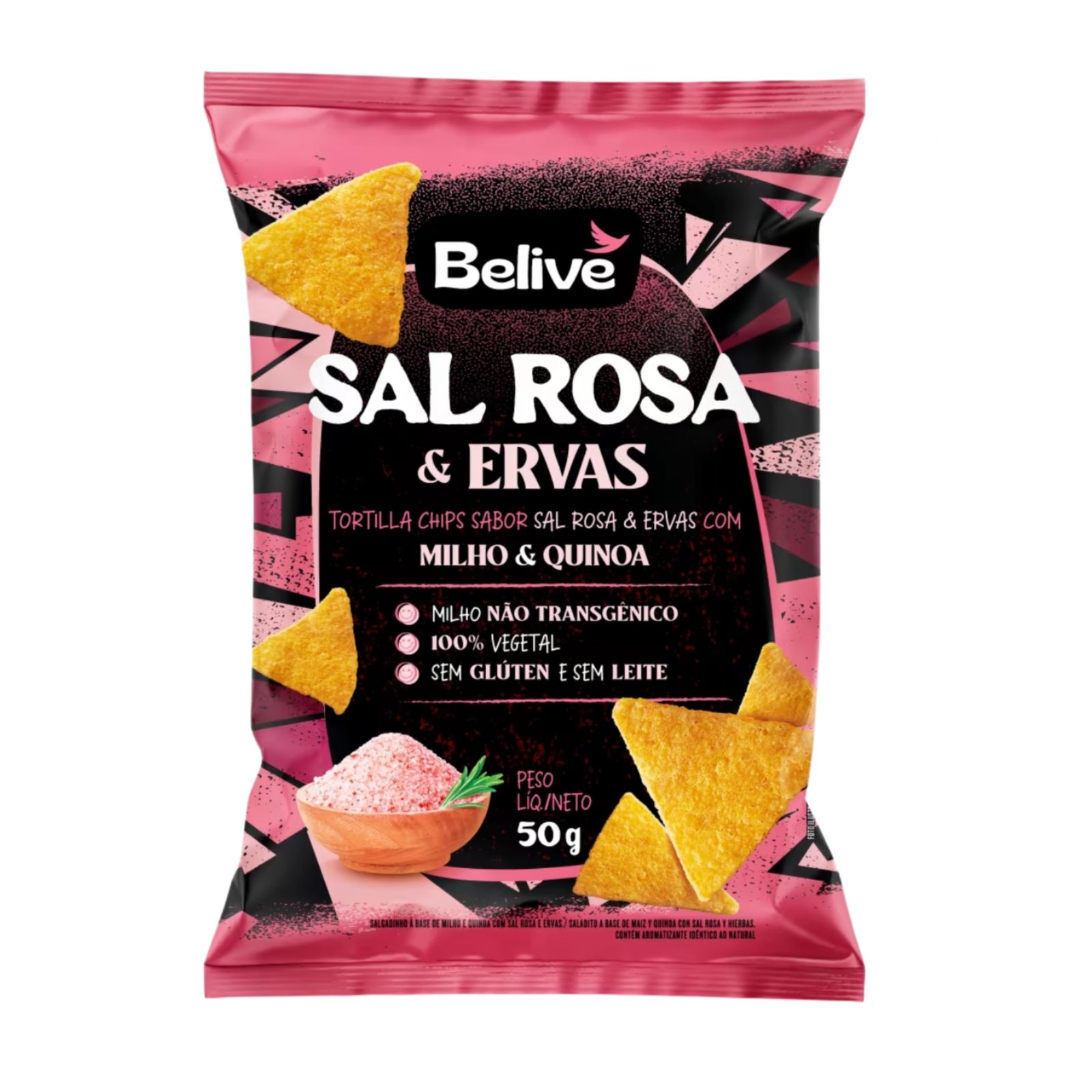 Tortilla Sal Rosa E Ervas Belive 50G