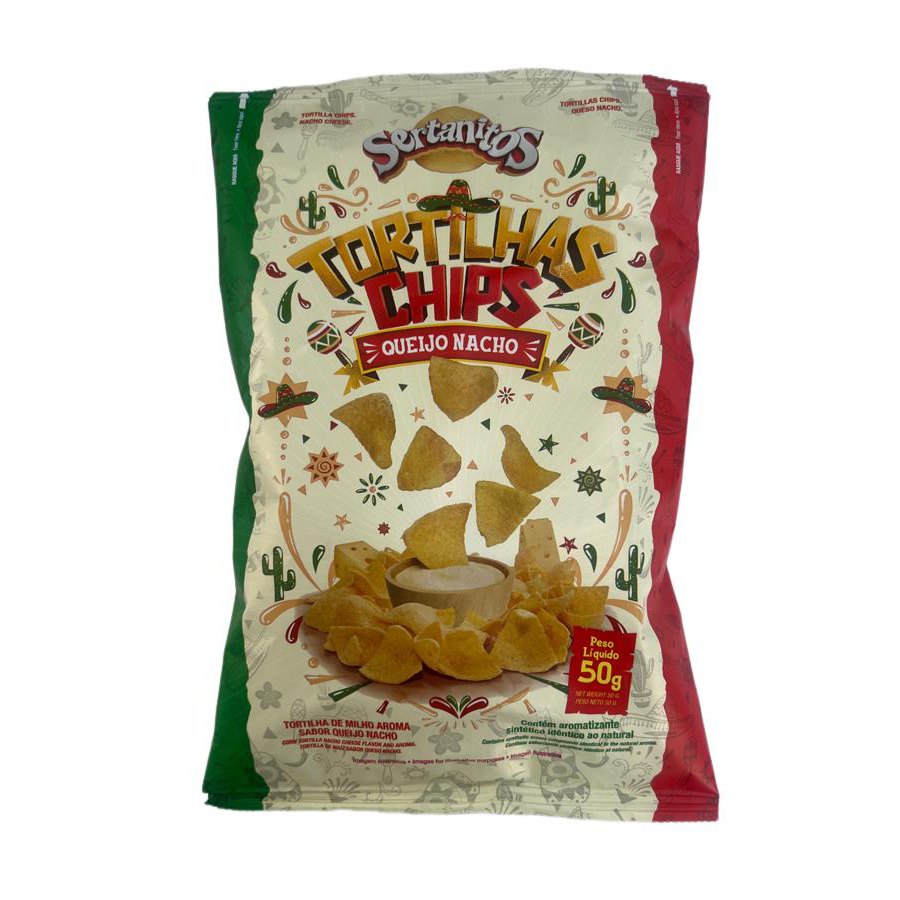 Tortilha de Milho Sertan Queijo Nacho 50G
