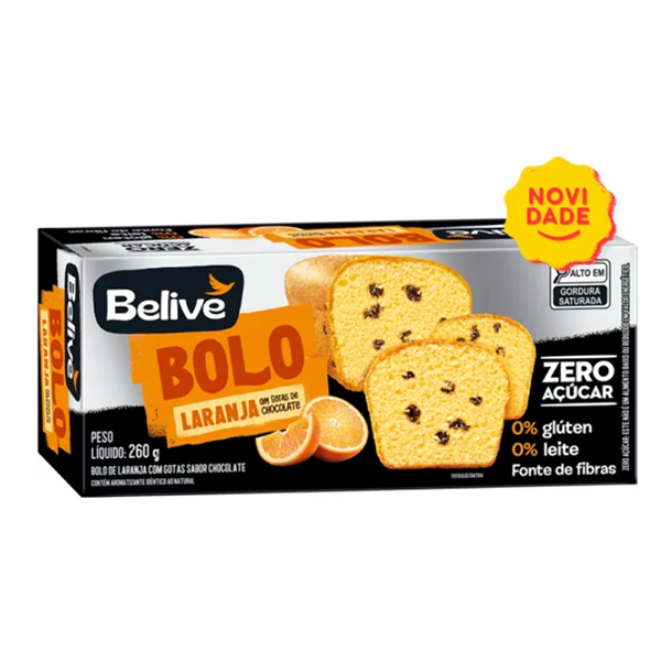Bolo Belive Laranja C/ Gotas Chocolate 260G