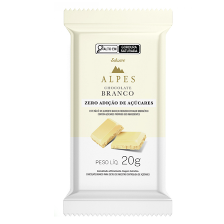 Choc. Alpes Zero Branco 20G