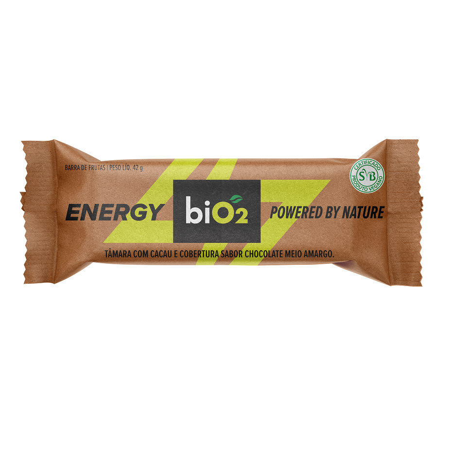 BIO2 Energy Barra de Frutas Tamara E Cacau C/CHOCO Meio Amargo 42GR