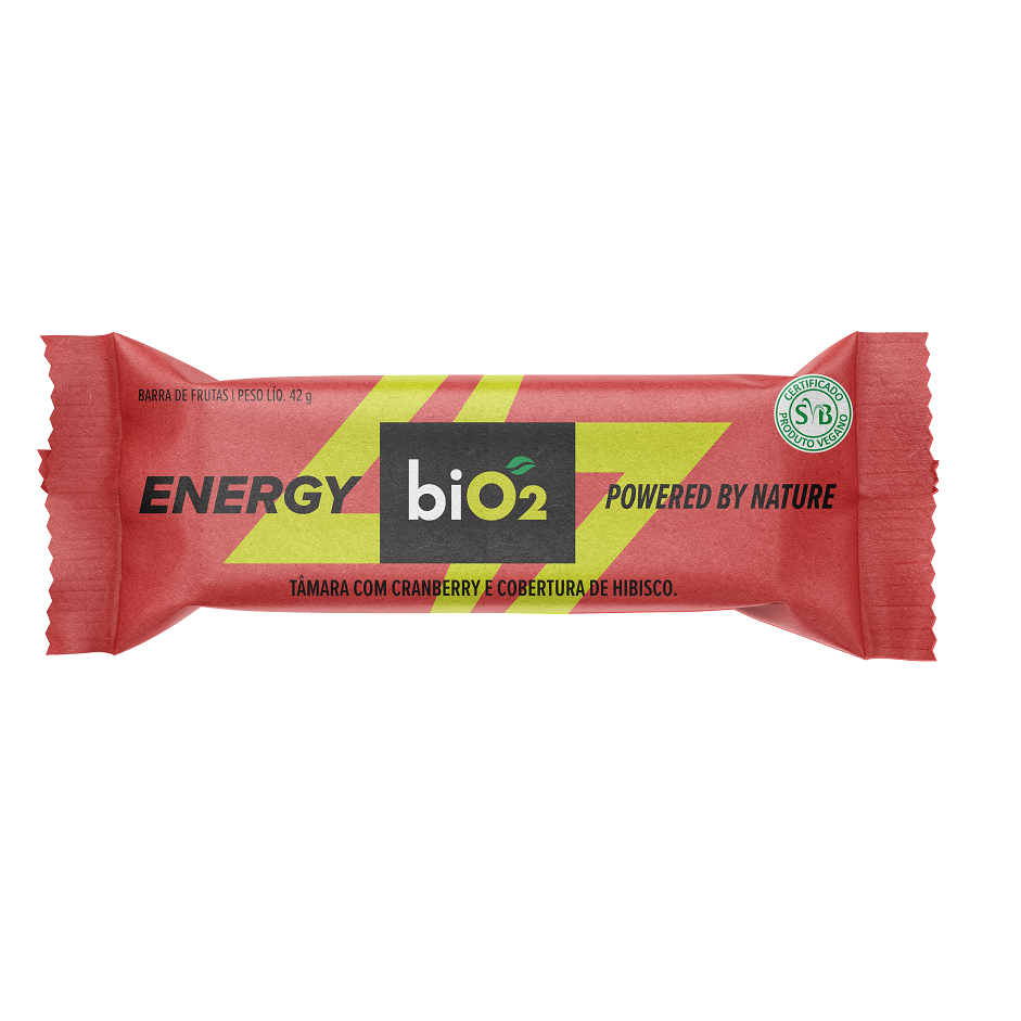 BIO2 Energy Barra de Frutas Tamara E Cranberry C/COBERTURA Hibisco 42GR